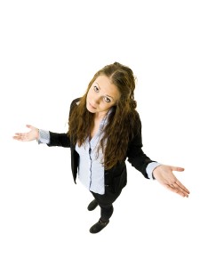 Innocent Woman from High Angle view in a studio